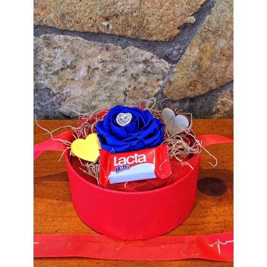 For Ever Roses Blue- Red Gift Box