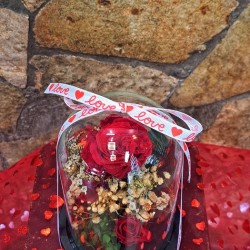 For Ever Roses Κόκκινο- Καμπάνα Small led